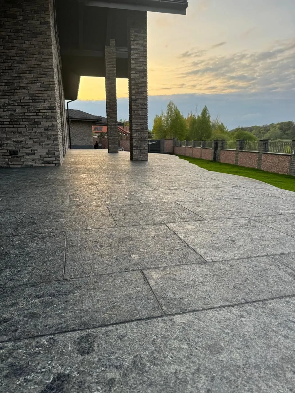 Black granite pavers for Indiana residential projects