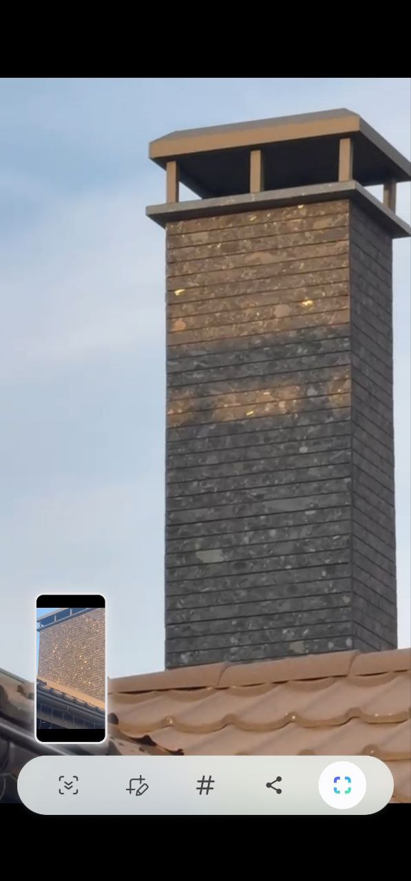 Labradorite chimney installation