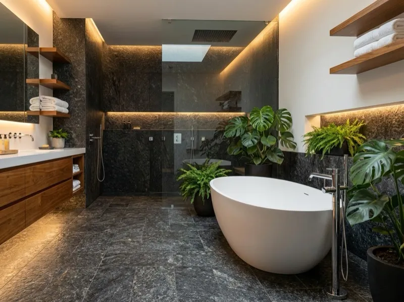 Spa interior with Black Ice L7 floor